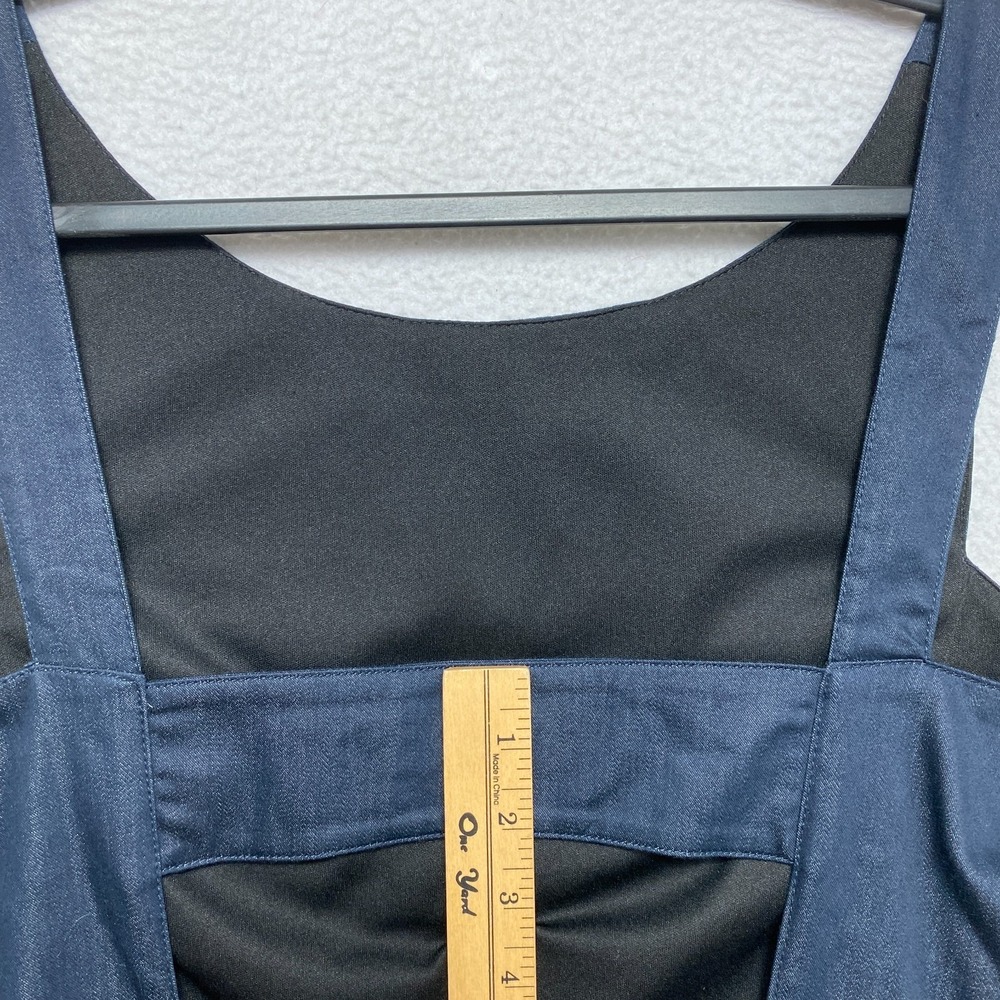 Betsey Johnson Dress Womens 12 Dark Navy Denim Studded Open Back Y2K - Picture 9 of 10